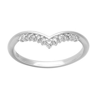 Love Always 10k White Gold Diamond Accent Chevron Anniversary Band