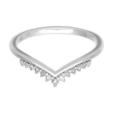 Love Always 10k White Gold Diamond Accent Chevron Anniversary Band