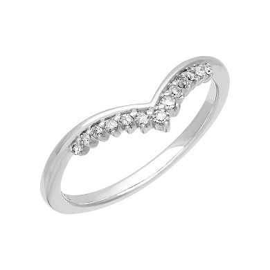 Love Always 10k White Gold Diamond Accent Chevron Anniversary Band