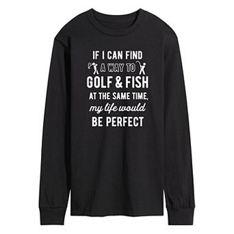 Men's Golf & Fish Long Sleeve Graphic Tee