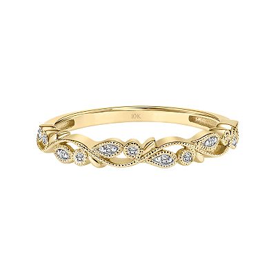Love Always 10k Gold Diamond Accent Floral Stackable Anniversary Ring