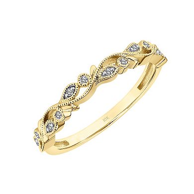 Love Always 10k Gold Diamond Accent Floral Stackable Anniversary Ring