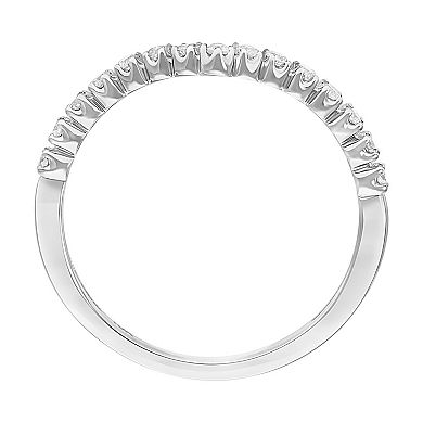Love Always 10k White Gold 1/6 Carat T.W. Diamond Chevron Anniversary Ring