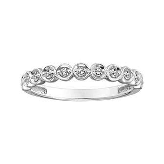 Love Always 10k White Gold 1/6 Carat T.W. Diamond Stackable Anniversary Ring