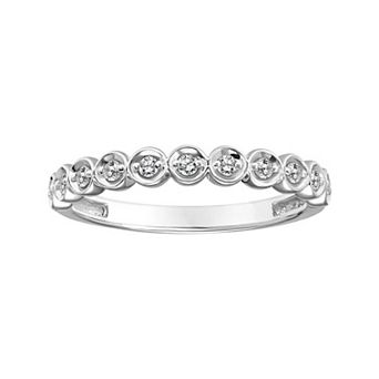 Love Always 10k White Gold 1/6 Carat T.W. Diamond Stackable Anniversary Ring
