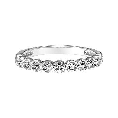 Love Always 10k White Gold 1/6 Carat T.W. Diamond Stackable Anniversary ...