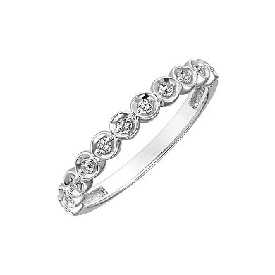 Love Always 10k White Gold 1/6 Carat T.W. Diamond Stackable Anniversary Ring