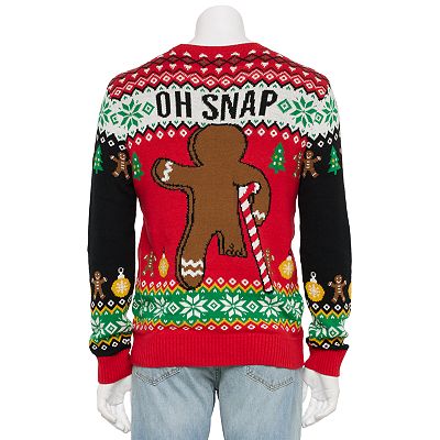 Men s Oh Snap Gingerbread Man Holiday Sweater