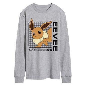 Men's Pokemon Eevee Stats Long Sleeve Graphic Tee