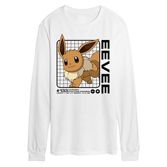 Men's Pokemon Eevee Stats Long Sleeve Graphic Tee
