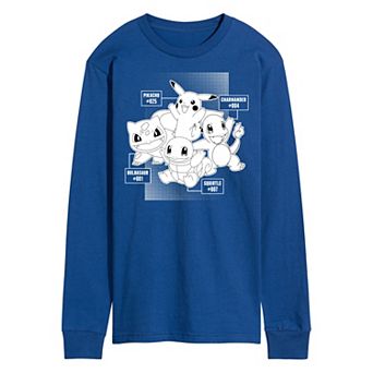 Men's Pokemon Labels Long Sleeve Graphic Tee