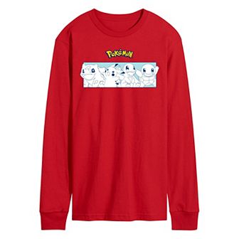 Men's Pokemon Starters Long Sleeve Graphic Tee