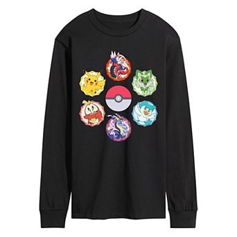 Men's Pokemon Sparkle Badges Long Sleeve Graphic Tee