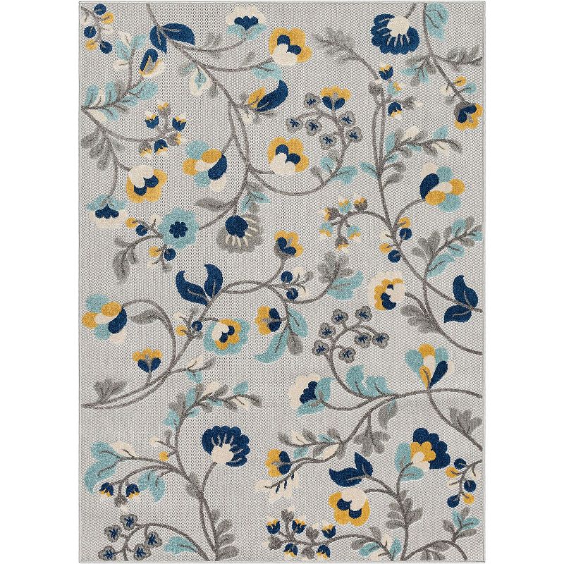 Well Woven Dorado Neveh Modern Geometric Indoor Outdoor Area Rug, Grey, 6.5X9.5 Ft