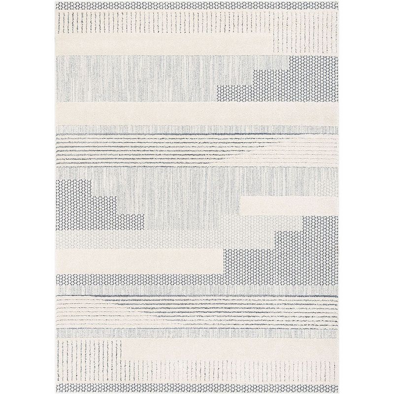 Well Woven Harlow Briar Contemporary Geometric Abstract Light Blue 5 3  x 7 3  Area Rug