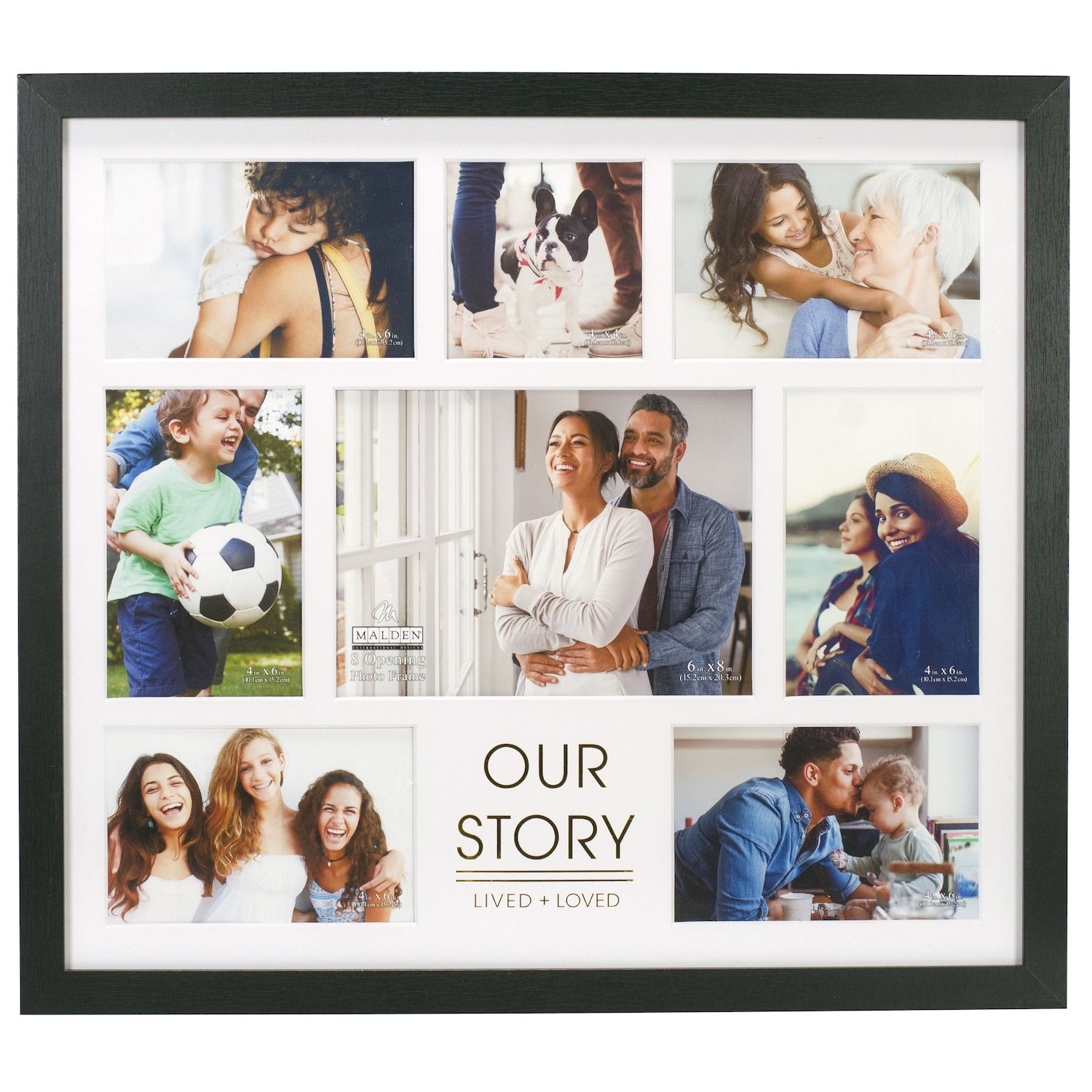 Melannco 8-Opening 4 x 6 Rectangular Collage Frame, White