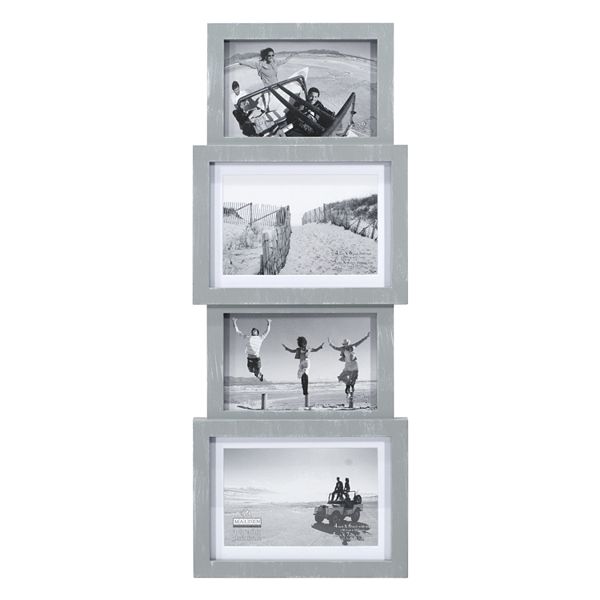Malden 4Opening 4" x 6" / 5" x 7" Gray Panel Collage Picture Frame