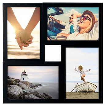 Malden 4-opening 4" x 6" Black Collage Picture Frame