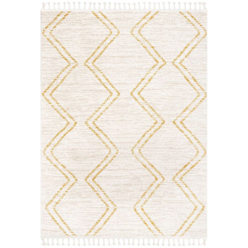 Well Woven Kennedy Reeve Modern Chevron Pattern Area Rug, Yellow, 6.5X9 Ft