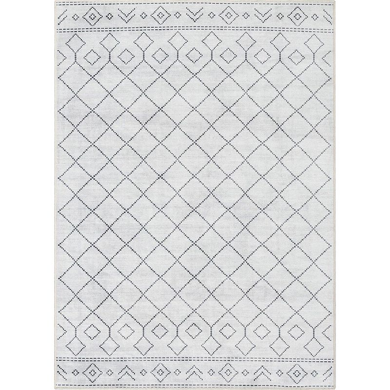 Well Woven Apollo Anastasia Moroccan Trellis Area Rug, Grey, 10X13 Ft