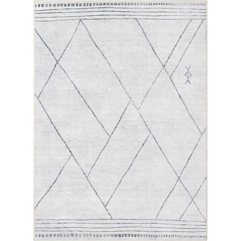 Well Woven Apollo Bryn Moroccan Lattice Area Rug, White, 10X13 Ft