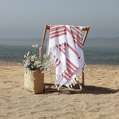 Linum Home Textiles Turkish Cotton Herringbone Pestemal Beach Towel Set of 2
