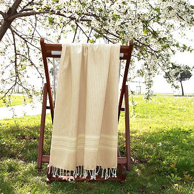 Linum Home Textiles Turkish Cotton Luxe Herringbone Pestemal Beach Towel Set of 2