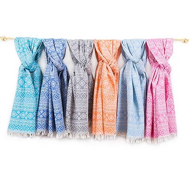 Linum Home Textiles Turkish Cotton Sea Breeze Pestemal Beach Towel Set of 2