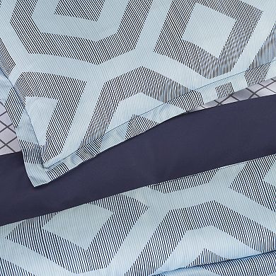 Serta® Simply Clean Skyler Textured Geometric Antimicrobial Complete Bedding Set with Sheets