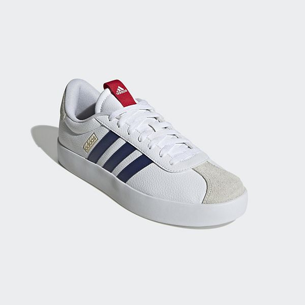 adidas VL Court 3.0 Men's Shoes - White Blue Scarlet (7.5)