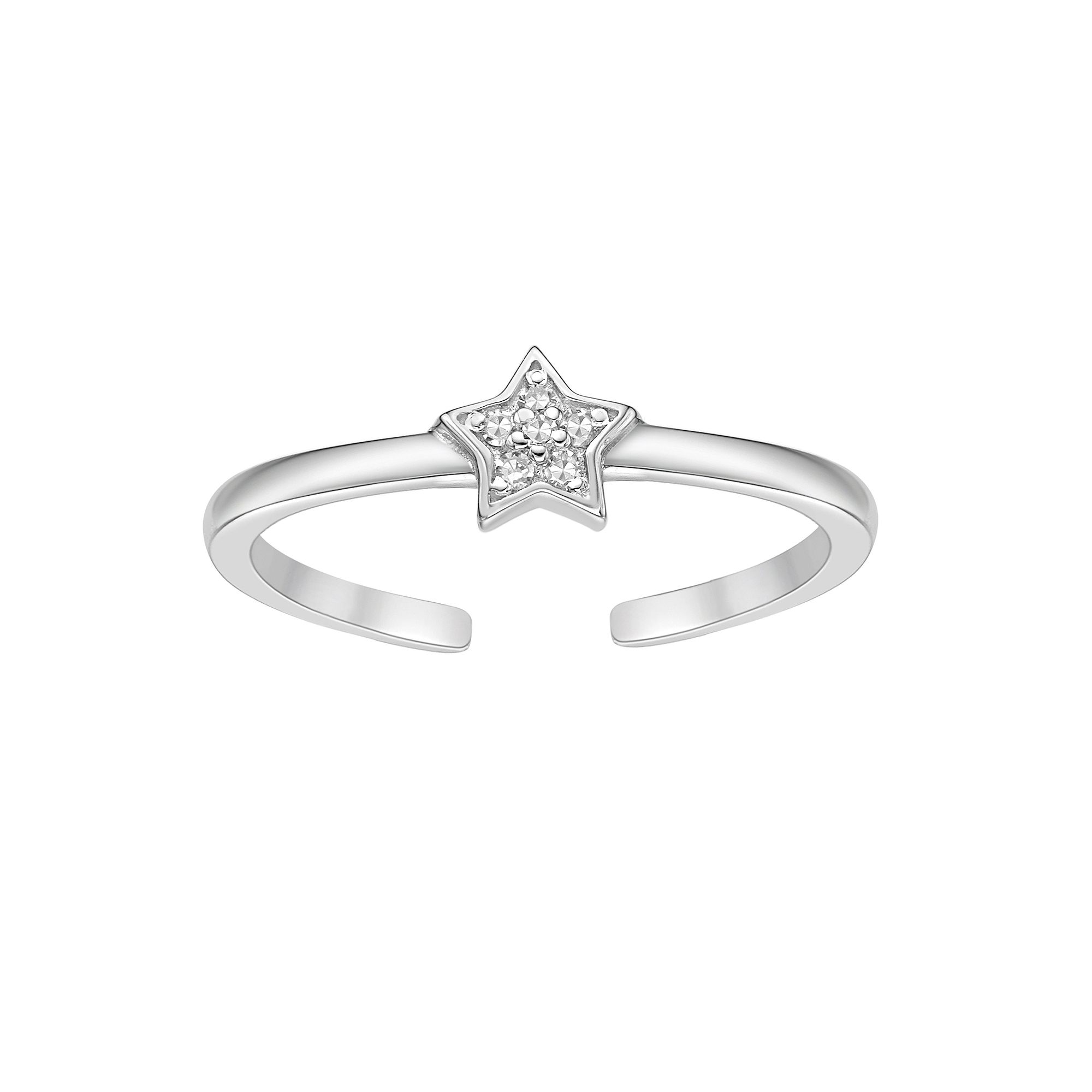 Lila Moon Sterling Silver Diamond Accent Star Toe Ring, Womens