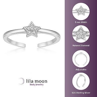 Lila Moon Sterling Silver Diamond Accent Star Toe Ring