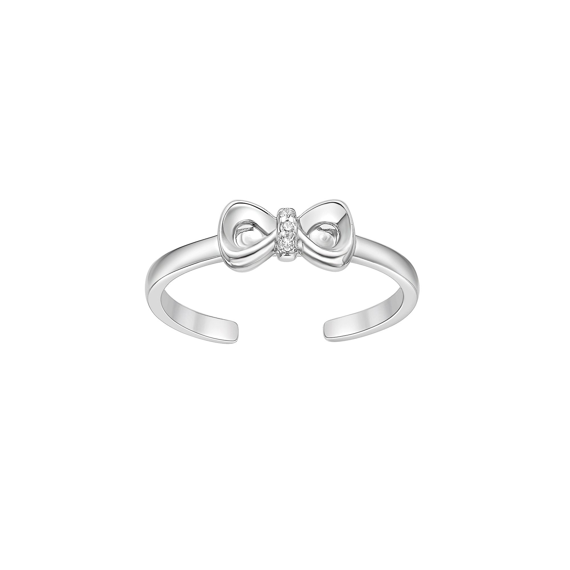 Lila Moon Sterling Silver Diamond Accent Bow Toe Ring, Womens