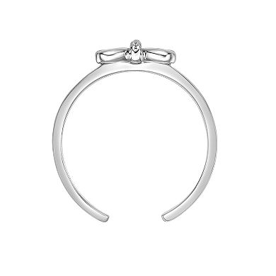 Lila Moon Sterling Silver Diamond Accent Bow Toe Ring