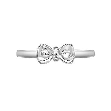 Lila Moon Sterling Silver Diamond Accent Bow Toe Ring