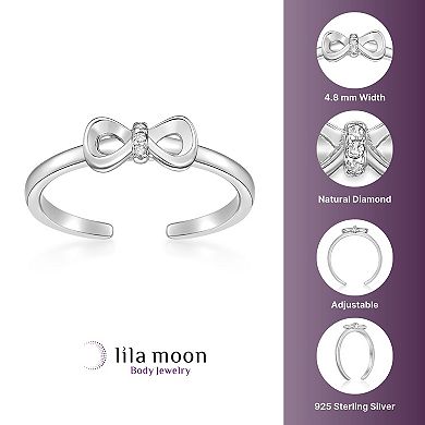 Lila Moon Sterling Silver Diamond Accent Bow Toe Ring