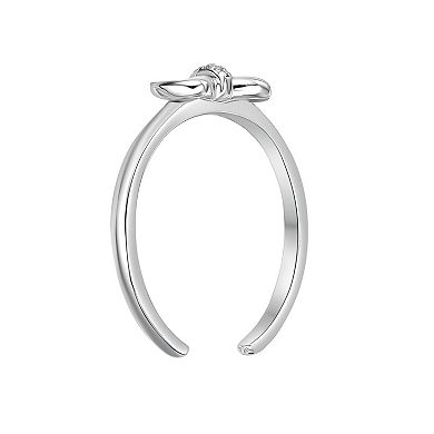Lila Moon Sterling Silver Diamond Accent Bow Toe Ring