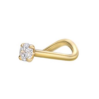 Lila Moon 14k Gold 2 mm Cubic Zirconia Curved Nose Stud