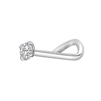 Lila Moon 14k Gold 2 mm Cubic Zirconia Curved Nose Stud