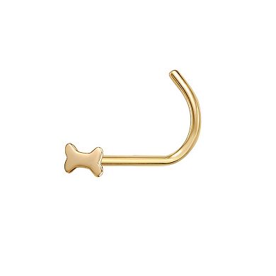 Lila Moon 14k Gold Dog Bone Curved Nose Stud