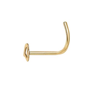 Lila Moon 14k Gold Heart Curved Nose Ring Stud