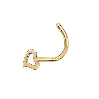 Lila Moon 14k Gold Heart Curved Nose Ring Stud