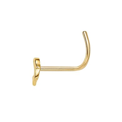 Lila Moon 14k Gold Dolphin Curved Nose Ring Stud