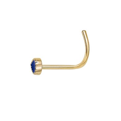 Lila Moon 14k Gold Blue Enamel Raindrop Nose Ring Stud