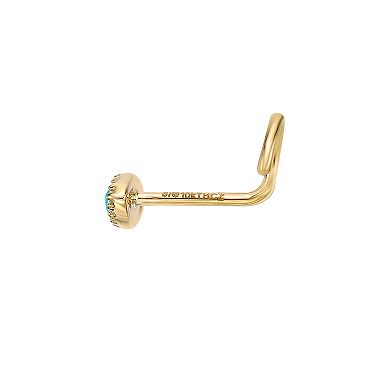 Lila Moon 10k Gold Curved Evil Eye Nose Stud
