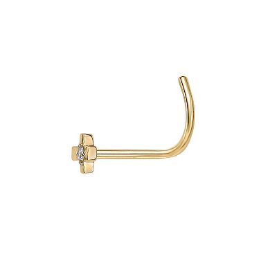 Lila Moon 14k Gold Cross Curve Nose Stud