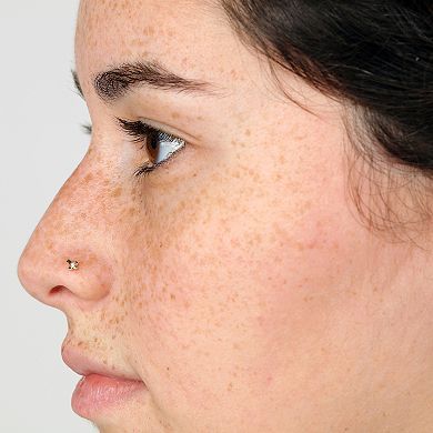 Lila Moon 14k Gold Cross Curve Nose Stud