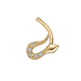 Lila Moon 14k Gold Cubic Zirconia Snake Curved Nose Stud