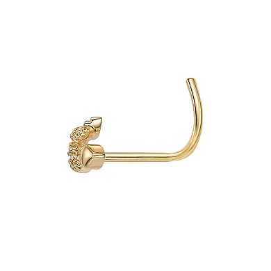 Lila Moon 14k Gold Cubic Zirconia Snake Curved Nose Stud