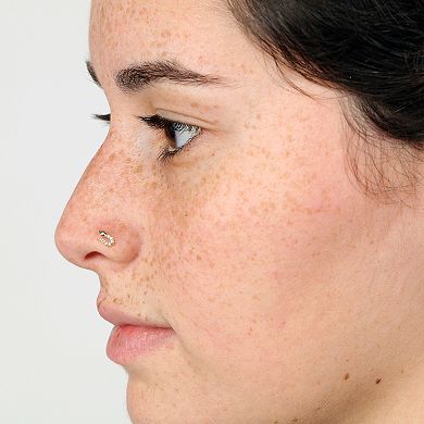 Lila Moon 14k Gold Cubic Zirconia Snake Curved Nose Stud